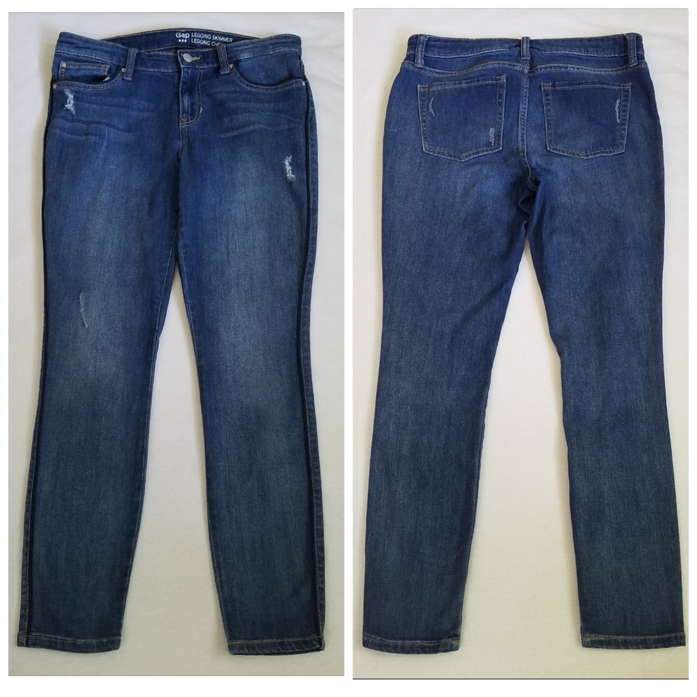 3/$15 GAP Factory Legging Skimmer Jeans Distressed 6 28